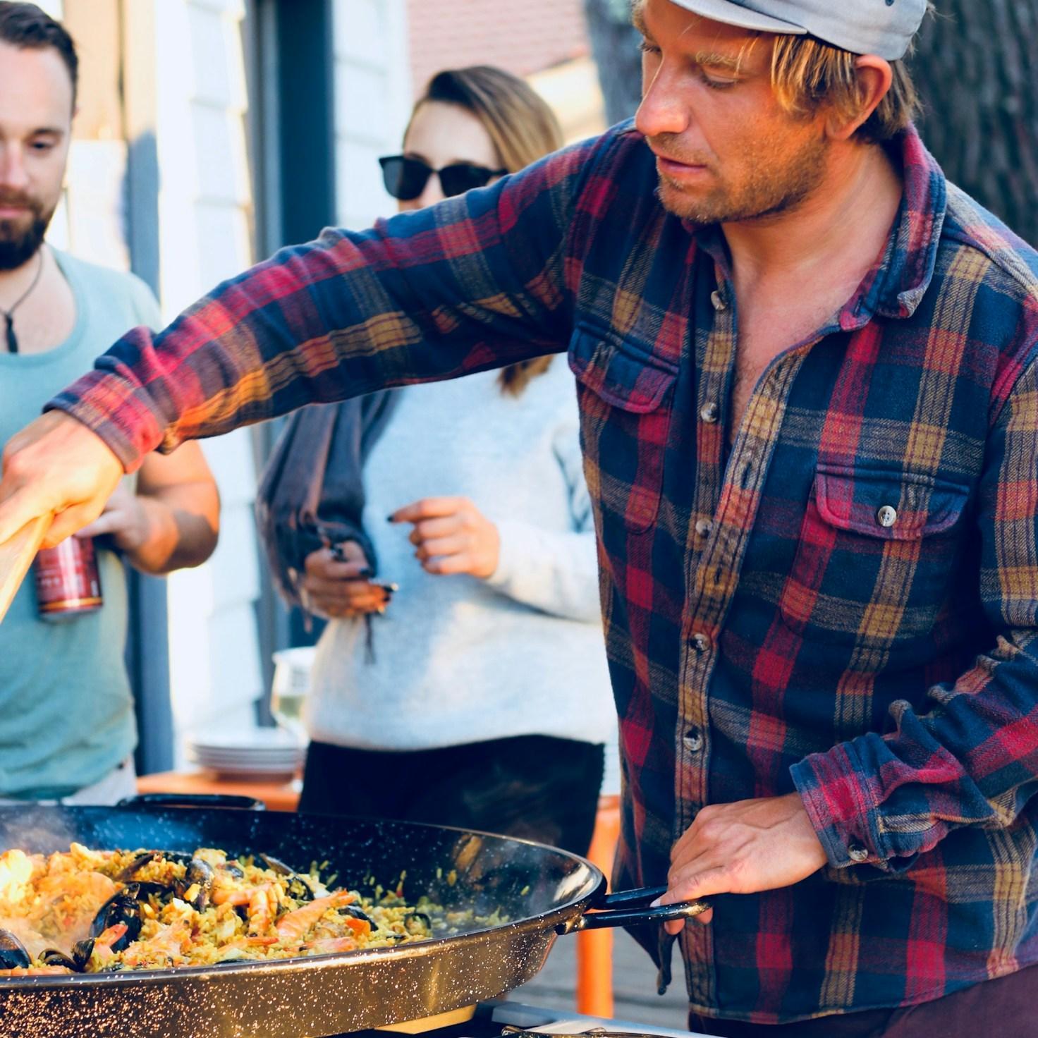 Measured baking ingredients prepared on a counter